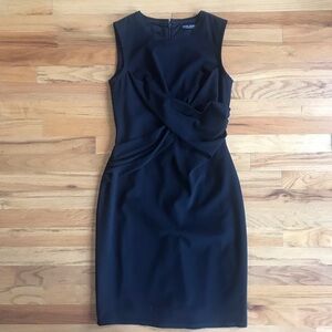 ANDREW MARC Black Twist Front Dress 6